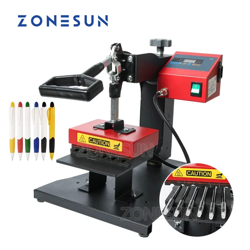 ZONESUN Pen Heat Printing Machine Hot Transfer Printing Machine Press Machine For Plastic Ball Point Pen Logo Pressing Machine