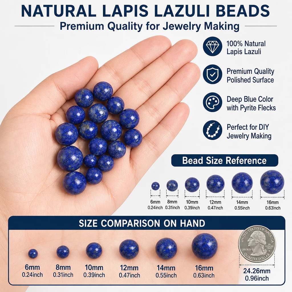 Round Blue Lapis Lazuli Beads Natural Lapis Lazuli Stone DIY Loose Beads For Jewelry Making Beads Strand 15 Inches Wholesale !