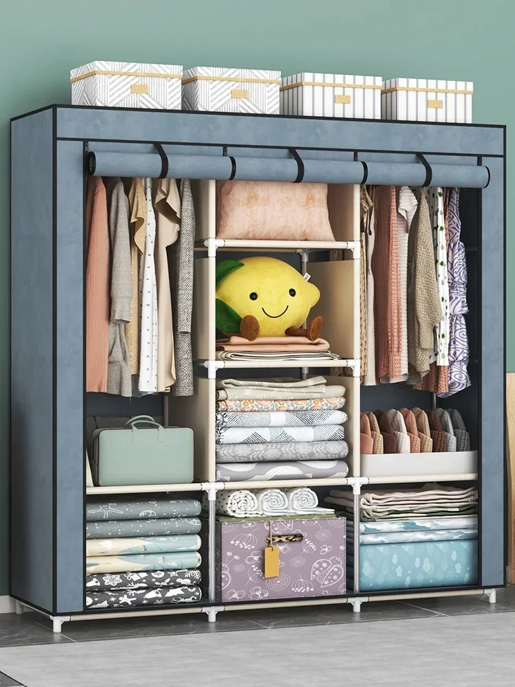 Wardrobe Assembly Cloth Wardrobe Home Bedroom Storage Cabinet Economy on Sale