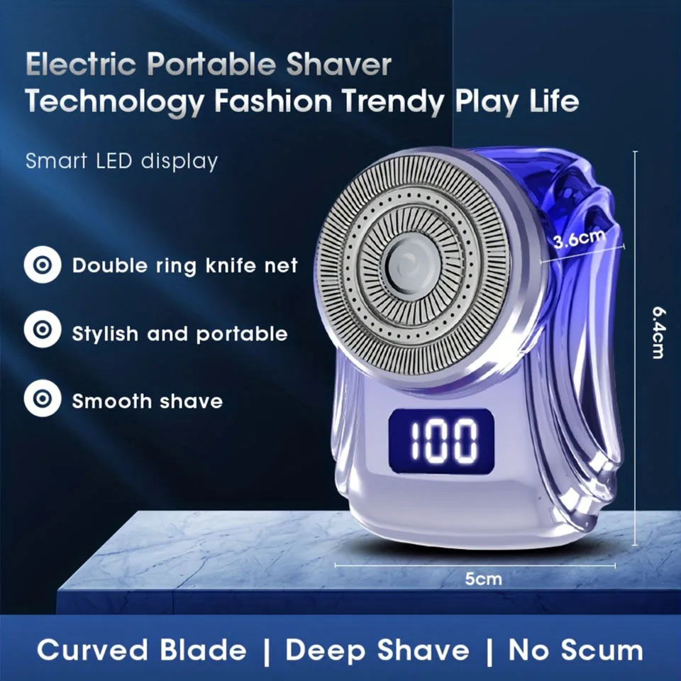 Portable Shaver Mens Razor Car Razor Mini Pocket Shavers Electric Usb Rechargeable Waterproof Razor Travel Onboard Dry Wet Shave