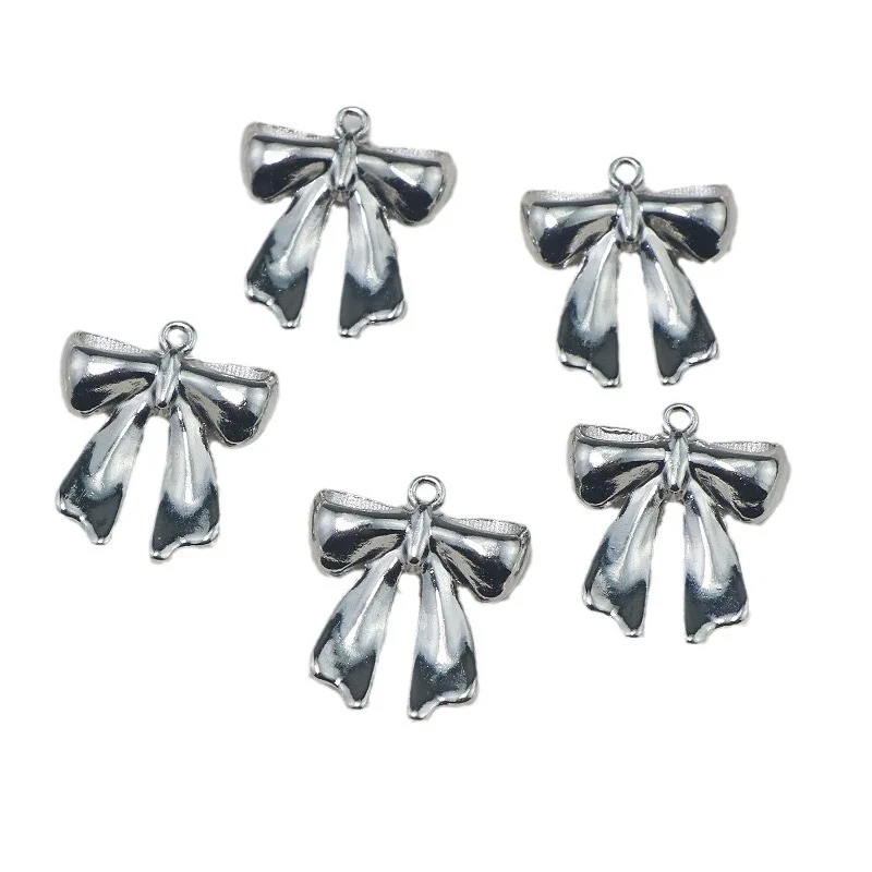 4Pcs Alloy Accessories charms Butterfly Ribbon pendant for Making Diy Bracelet Necklace Handmade Earrings Keychain Accessories