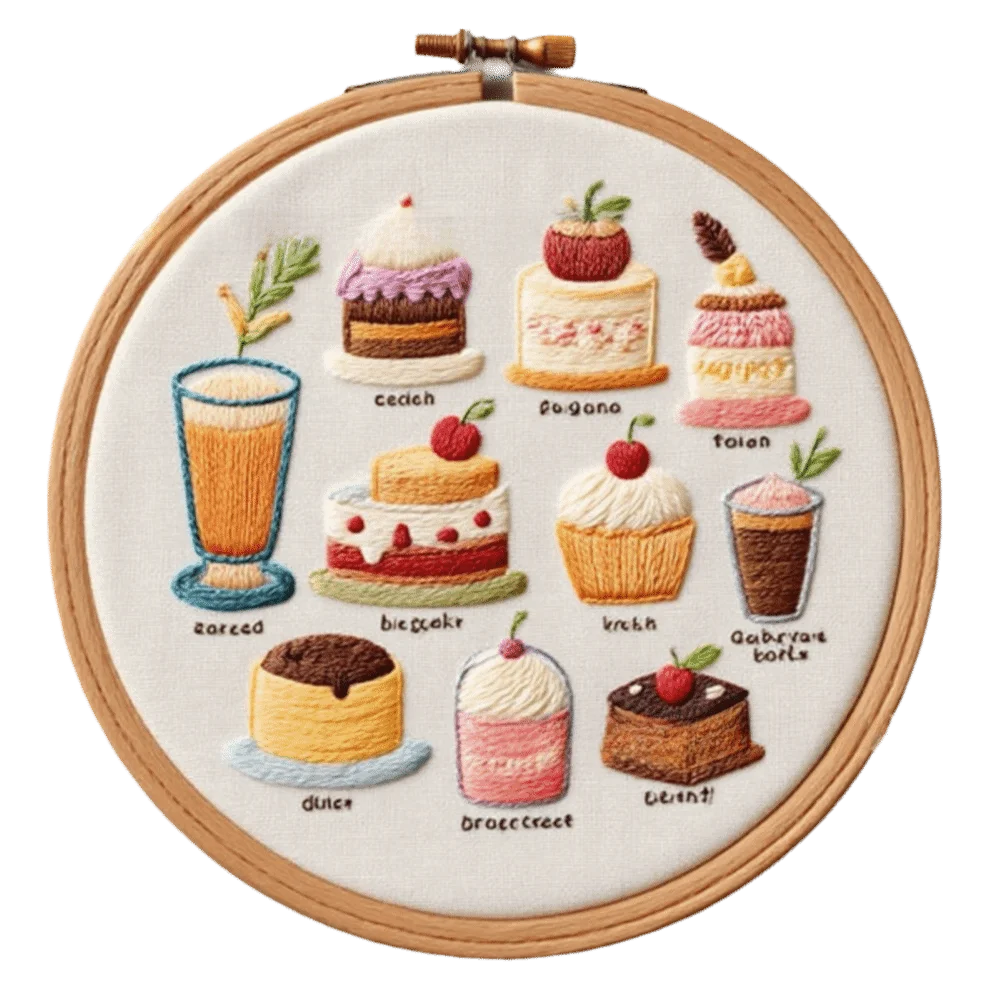 

Dessert Bread Dessert Cake Embroidery Kit DIY Stamped Cloth Stamped Cross Stitch Thread Needle with EN Instructions