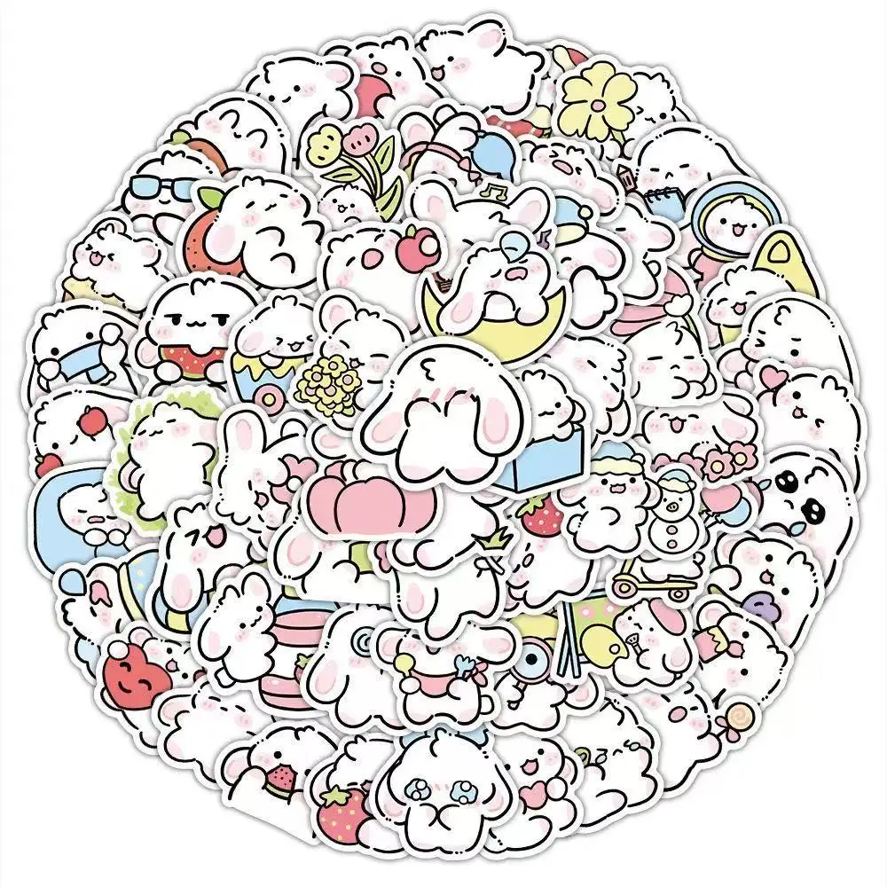 

60 шт., Королевство зверей, каваи, кролик, водостойкая наклейка с изображением мультфильма, милое животное, украшение, сделай сам, ноутбук, мобильная чашка для воды, игрушка, граффити