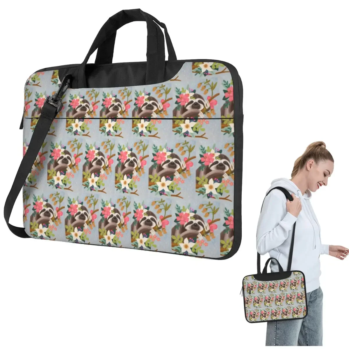 

Cute Sloth Crossbody Laptop Bag Case Computer Bag 13 14 15.6 Inch Notebook Pouch for Macbook Pro