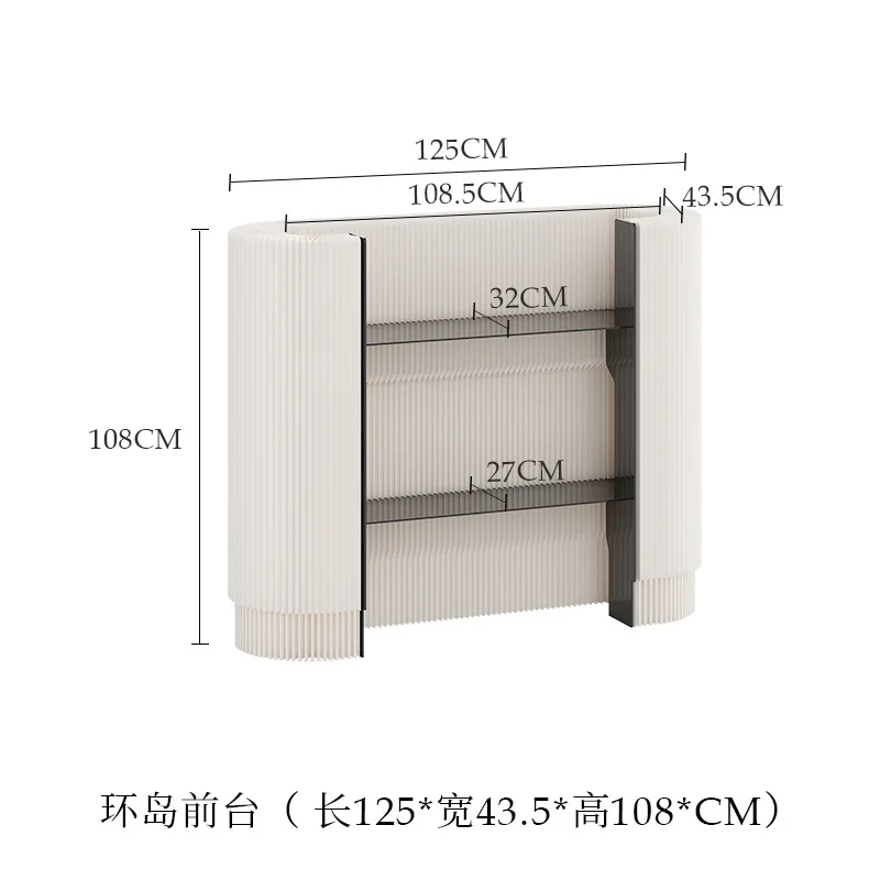 Paper Front Desk Welcome Reception Counter Cashier Station for Clothing Store Mall Exhibition Small Simple Mobile Island Unit