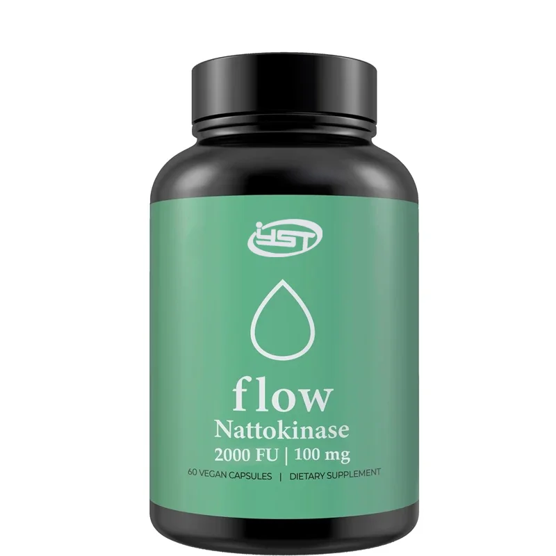 Nattokinase 2000 FU 100mg | 60 vegetarian capsules | Non GMO gluten free natural blood thinner and blood flow supplement