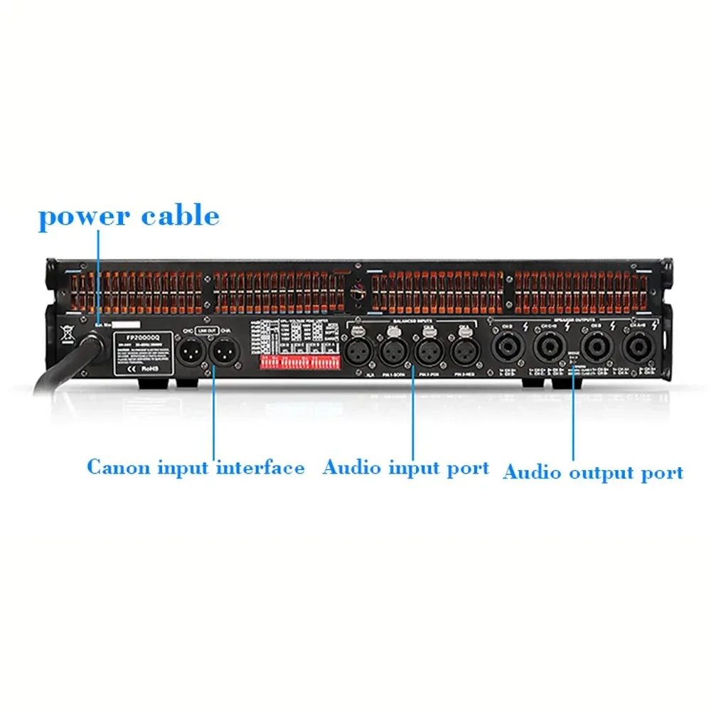 22000Q Mixing Power Amplifier Fixed-voltage Matrix Audio Amplifier Mixer Audio Matrix For PA System