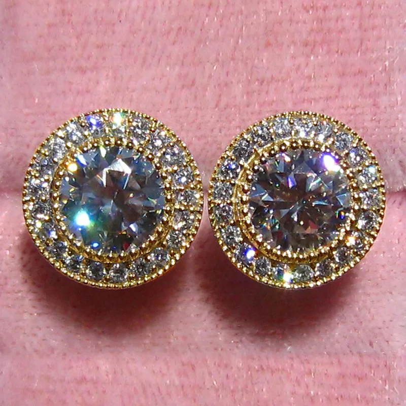 Simple Female Earring 925 Silver Needle Inlaid Super Sparkling Round Zircon Earrings for Women Rhinestone Ear Jewelry Party Gift