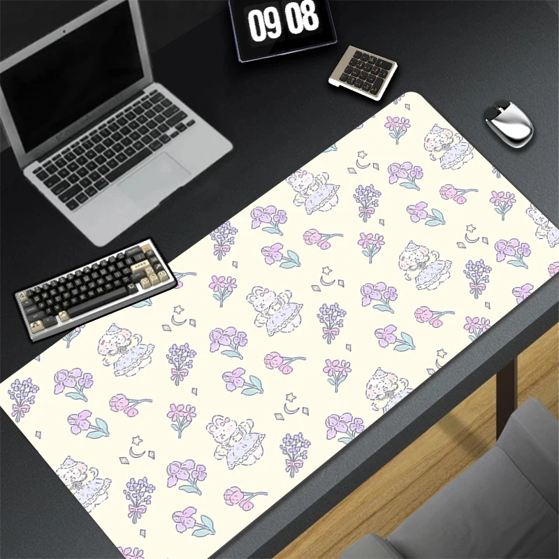 

Mouse Pad Gaming Mousepad Gamer Keyboard Pads Office Laptop Bunny Rabbit Pattern Design Desk Mats Non-Slip Rubber Home Table Mat