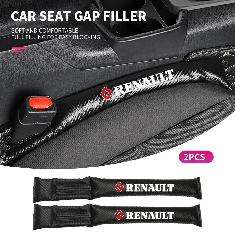 

1/2pcs Carbon Fiber Car Interior Seat Gap Plug Filler Pad For Renault Captur Megane Clio Arkana Line Koleos Kwid Duster Kadjar