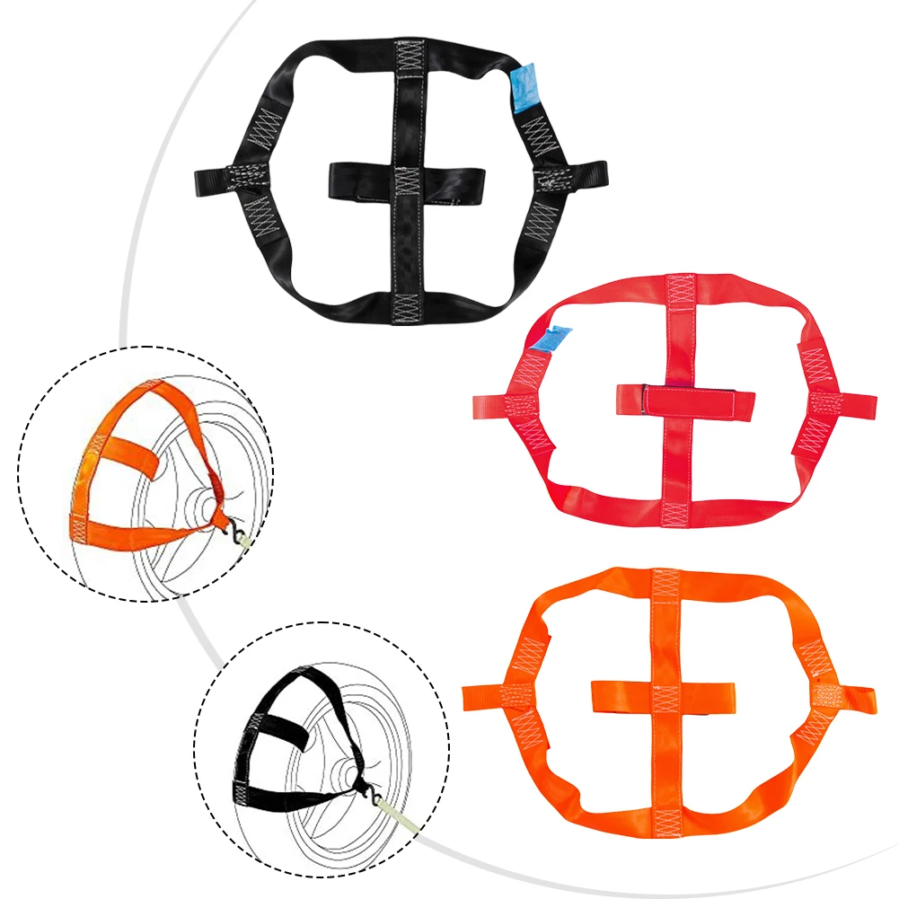 Tie Down Strap Lashing Straps Loops Lashing System For Motorcycle For Rear Wheel Polyester Fiber Tie Down Strap Black Red Orange