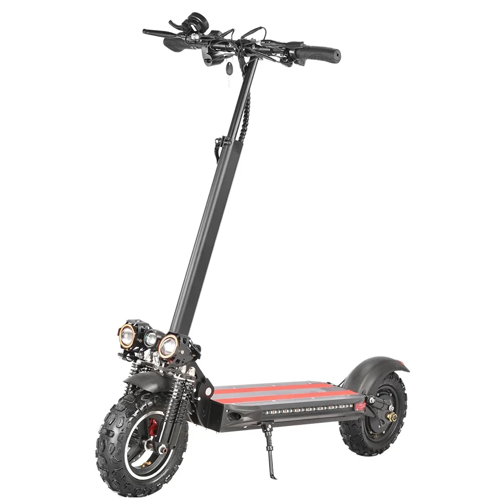 Newest Three-Light 11 Inch Off Road Escooter High Speed 60KMH 48V 1200W Motor Foldable Electric Scooter With LCD