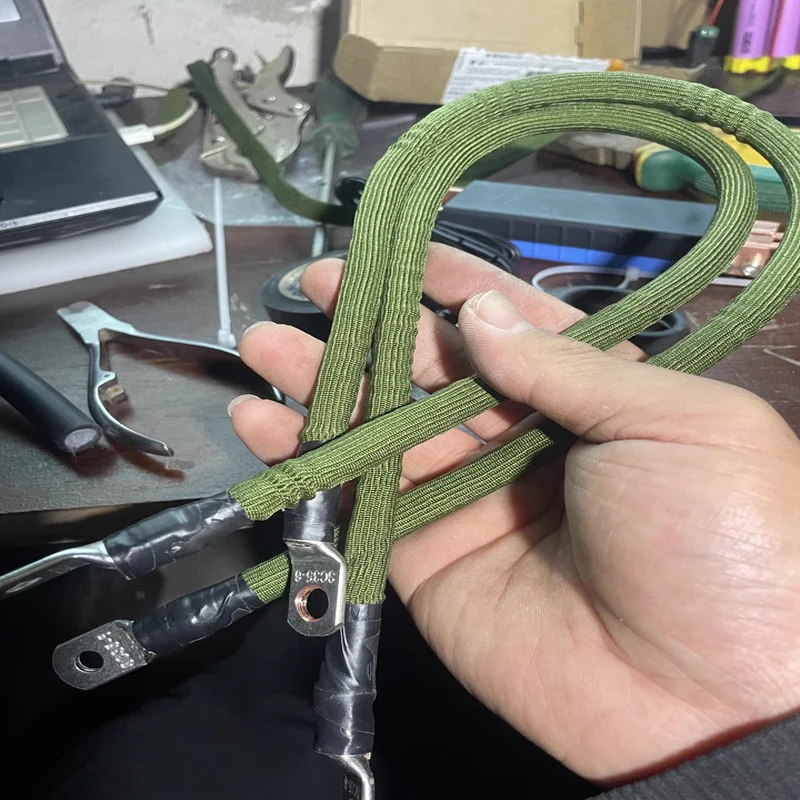 1-20m Polyamide Braided Cable Sleeve 2.5mm ~ 60mm Army Green Insulated Tight High Density Expandable Car Wire Protection Sheath
