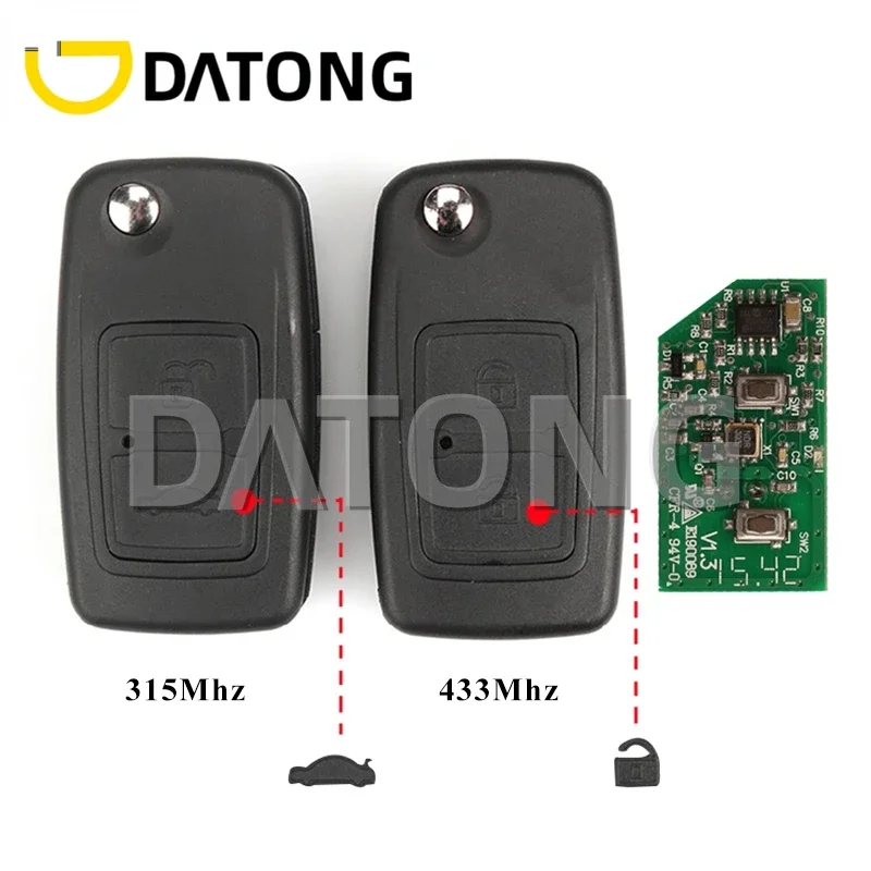 CHANKey 315Mhz / 433Mhz Remote  Control For CHERY A3 A5 Tiggo Fulwin Cowin EASTER 2 Buttons Car  Fob With 9CN Blade