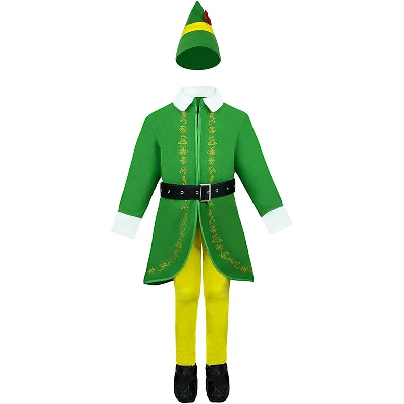 2024 Child Holiday New Year Cosplay Pink Christmas Elf Fancy Dress Up For Girl Green Santa Helper Boy Elf Costume