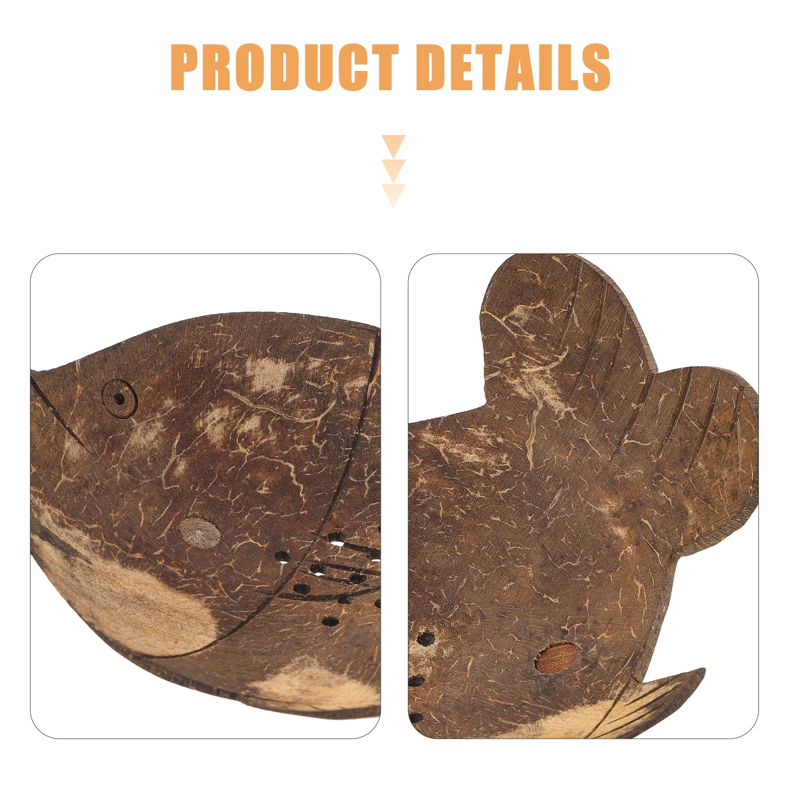 

Coconut Shell Tray Fish Style Bar Soap Holder For Shower Bathroom Drain Hole Soap Dish For Kitchen Sink Fast Drying