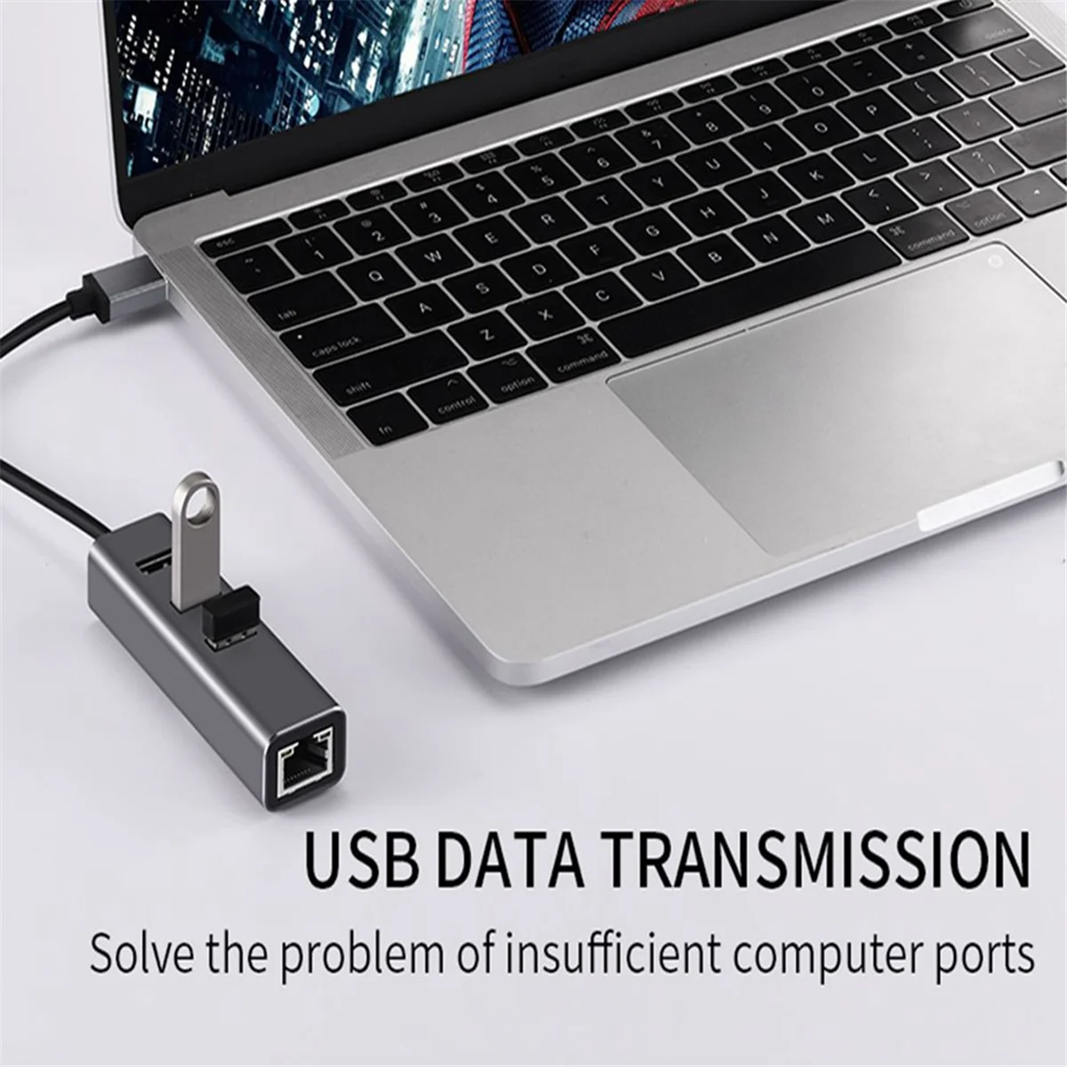 1000Mbps محول إيثرنت USB3.0 إلى RJ45 4 In1 Hub 3 منافذ USB3.0 5Gbps OTG الفاصل LAN بطاقة الشبكة لأجهزة الكمبيوتر المحمولة