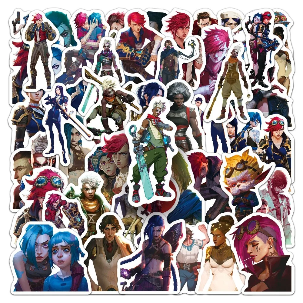 50pcs Creative Animated Arcane Graffiti Stickers Suitcase Stationery Laptop Computer Guitar Cell Phone DIY Decorate Decals