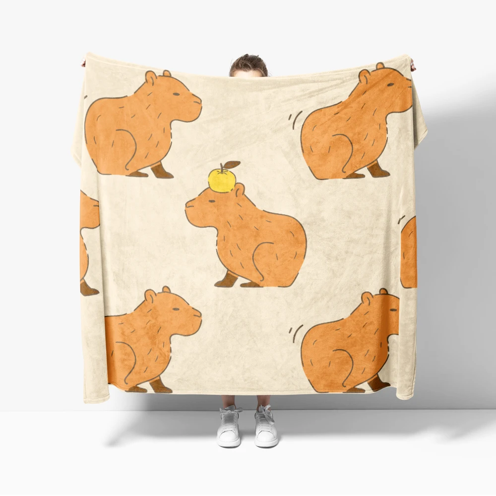 Trembling Capybara Flannel Blanket for Sofa Decoration Out Door Decoration Cute Capybaras Blanket Throw Blankets For Bed
