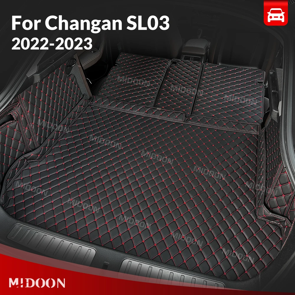 

Для Changan SL03 2022-2023 автоматический коврик для багажника с полным покрытием, автомобильный антигрязный коврик, защитный коврик, грузовой вкладыш, аксессуары для интерьера