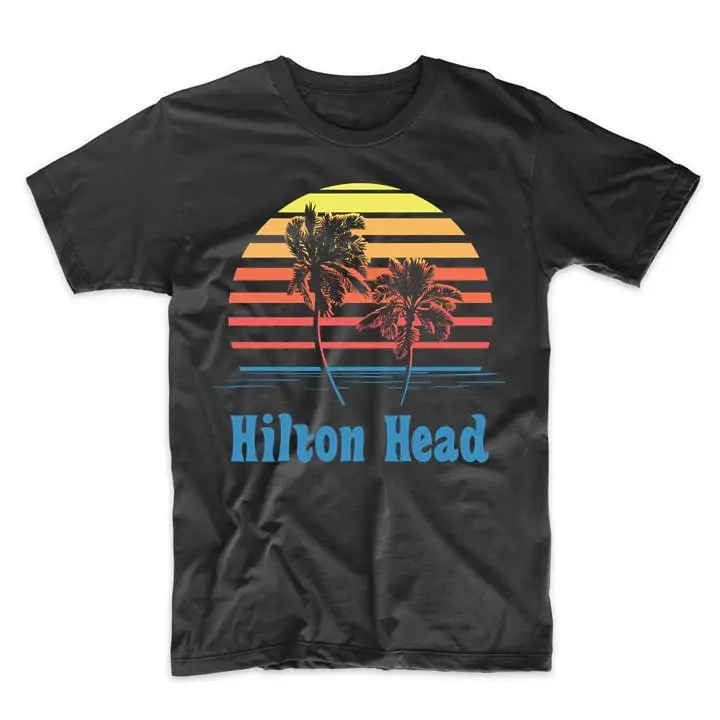 Hilton Head South Carolina Sunset Palm Trees Beach Vacation T Shirt By Really Awesome