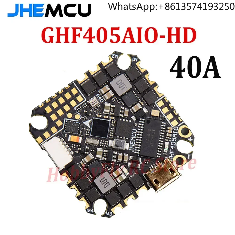 

JHEMCU GHF405AIO-HD Betaflight F405 OSD Flight Controller With 40A ESC PWM Dshot600 2-6S for Toothpick RC FPV Racing Drone