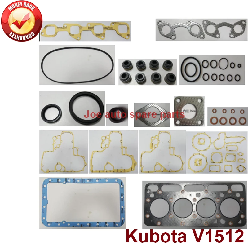 complete repair Overhaul engine full gasket set kit for Kubota engine: V1512