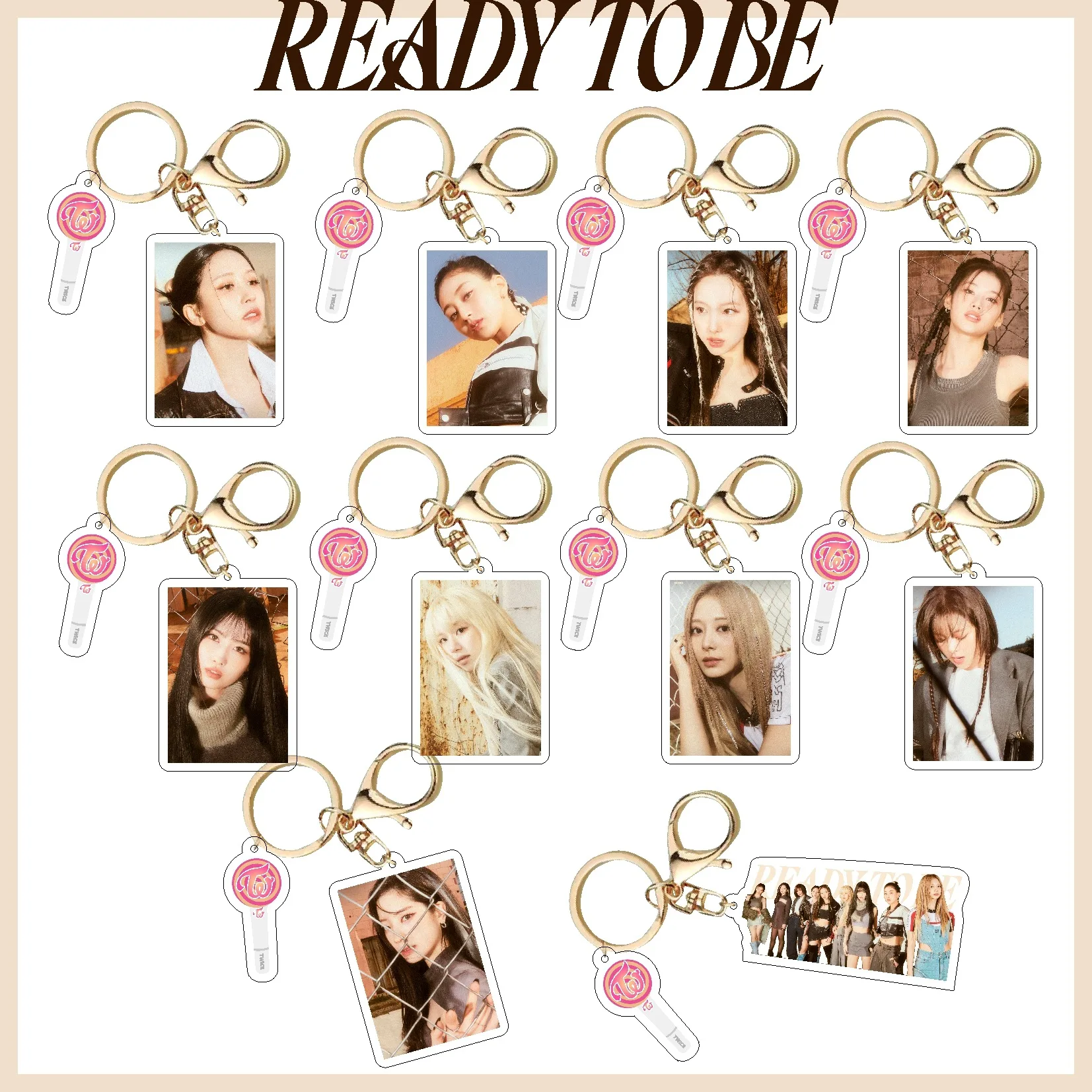 Kpop Idol TWICE READYTOBE Acrylic Keychain New Key Chain Accessories Key Ring Pendant Keyring Gifts Fans Collection