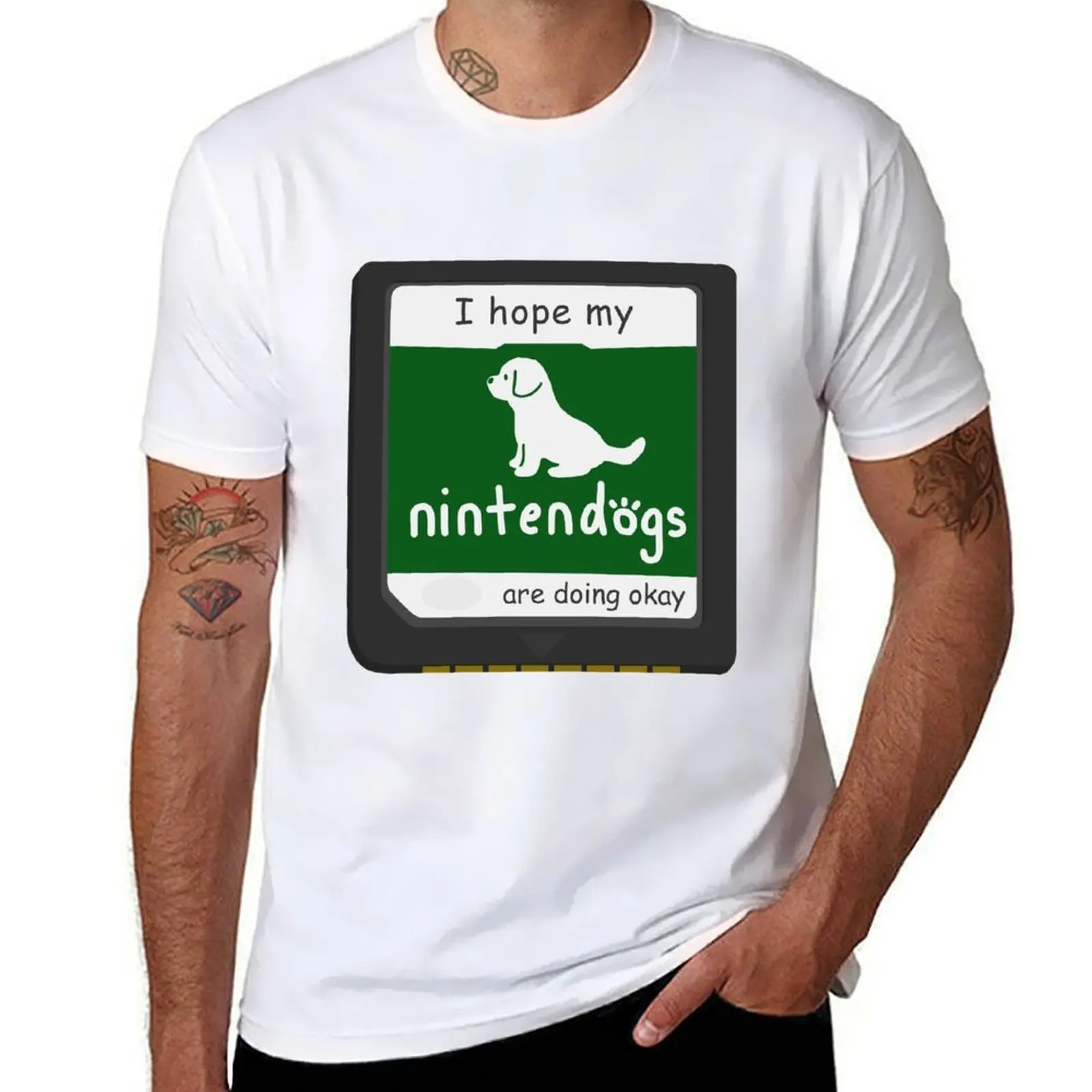

I Hope My Nintendogs Are Doing Okay - Green T-Shirt man t shirt summer t shirt man luxury T-Shirt
