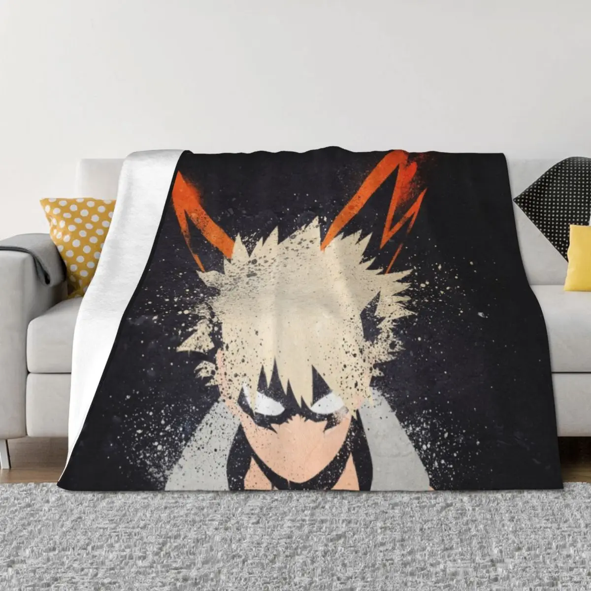 

Bakugo Throw Blanket For Sofa Thin Winter beds halloween Quilt Blankets
