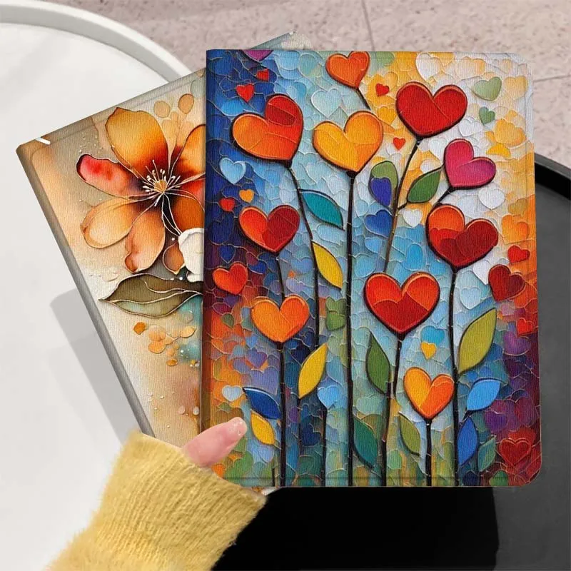 

Beautiful Orange White Flowe Gift For Huawei MediaPad T5 T10s M6 M5Lite SE Honor Tab 5 6 7 V7 V8 X8a X9a Pro Soft Tablet Case