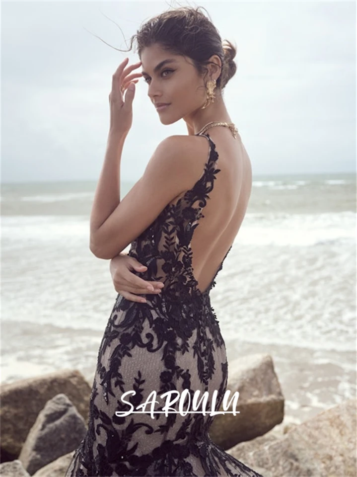 black lace backless dress Black Lace Halterneck Mini Dress