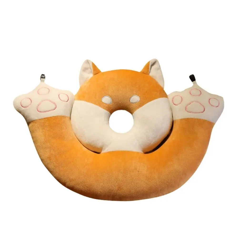 Travesseiro aquecedor de mão de camada dupla, super macio, pelúcia, gato, escritório, cochilo, manter quente, desenho animado, shiba inu, pescoço, presente feminino