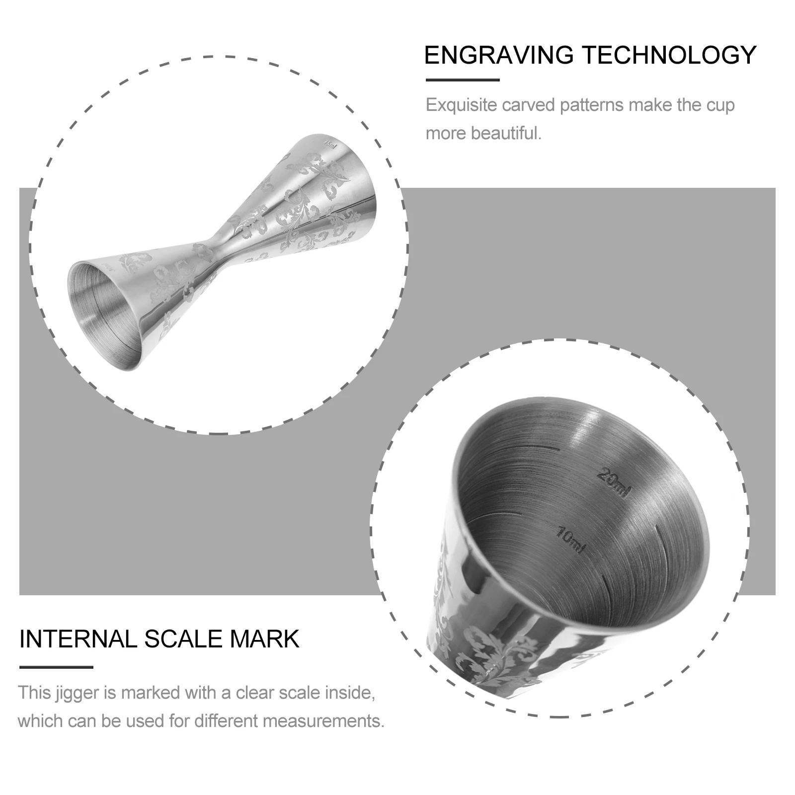 

Stainless Steel Measurer Double Jigger Measuring Cup Bartending Tool Cocktail Party Liquor Safe Anti Rust Corrosion Home