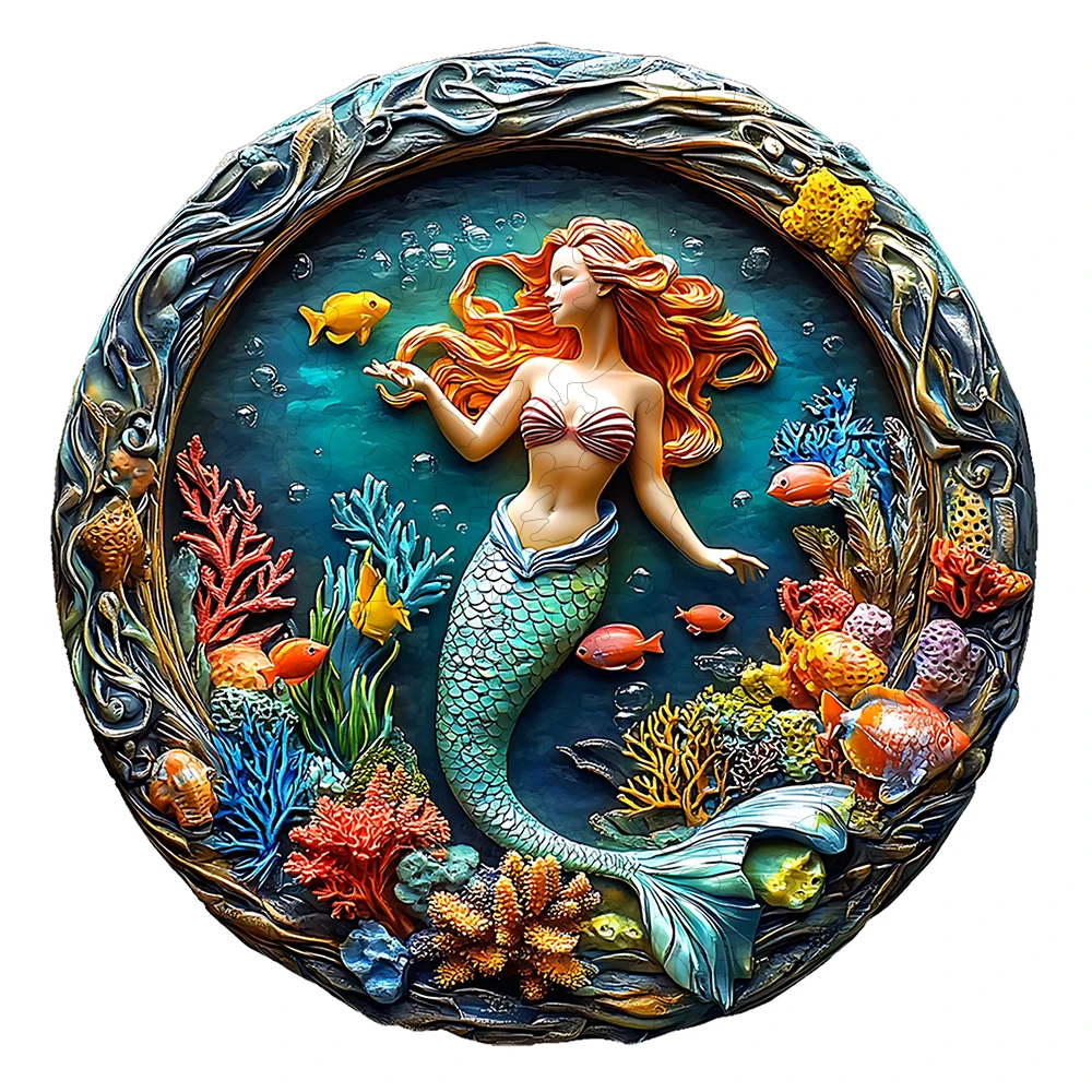 

KAAYEE 3D Visual Mermaid Wooden Jigsaw Puzzle for Adults | 200-Piece Laser-Cut Wood Puzzle | Unique 3D Effect Artwork | Premium