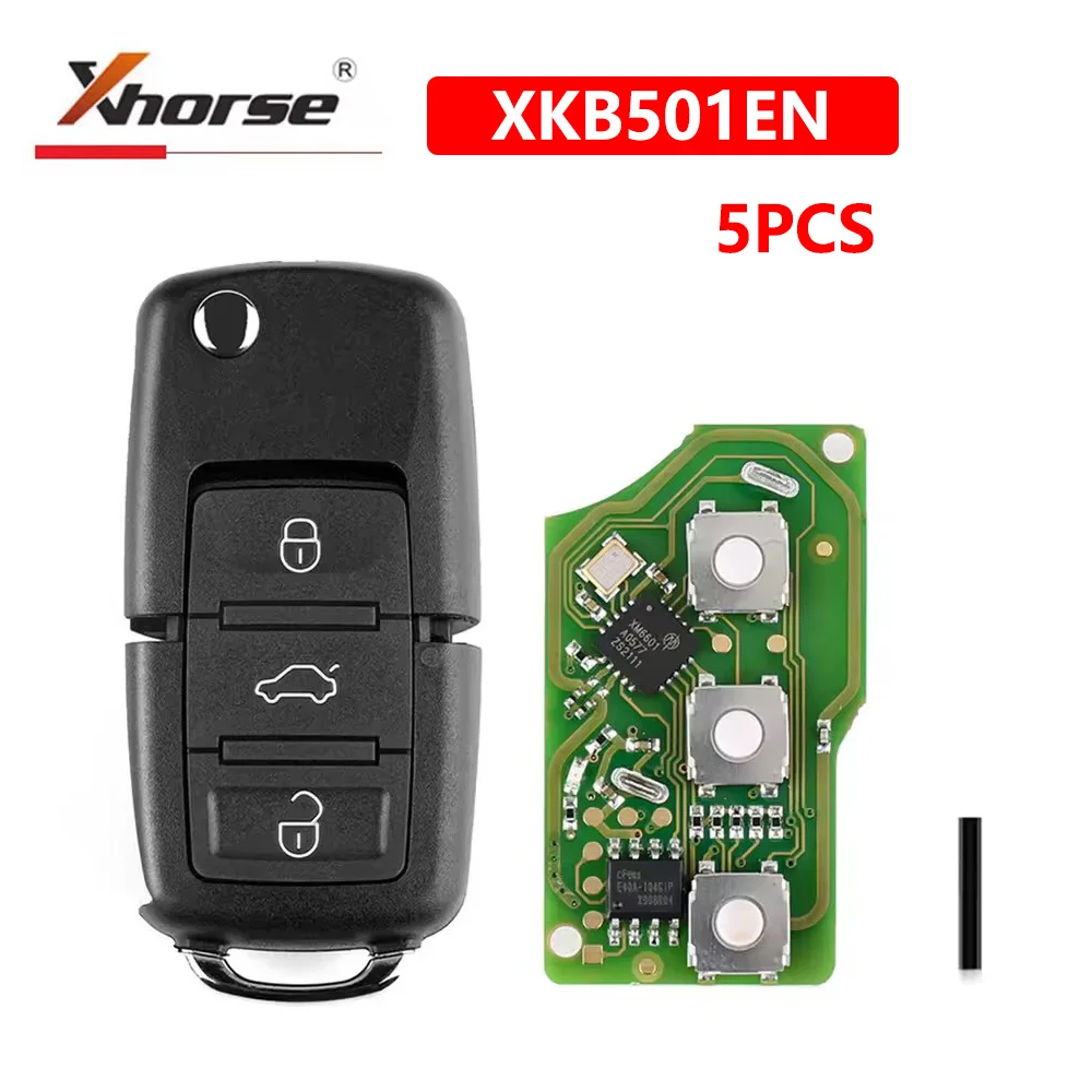 5pcs/lot Xhorse XKB501EN Wired Universal Remote Key for Volkswagen B5 Type 3 Buttons