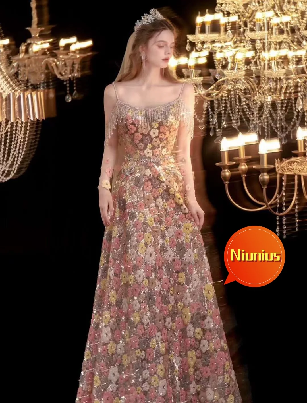 Tela de encaje con lentejuelas de tul para vestido de noche de fiesta, muy suave, elegante, Austria, la mejor calidad, 2024, nn562828r