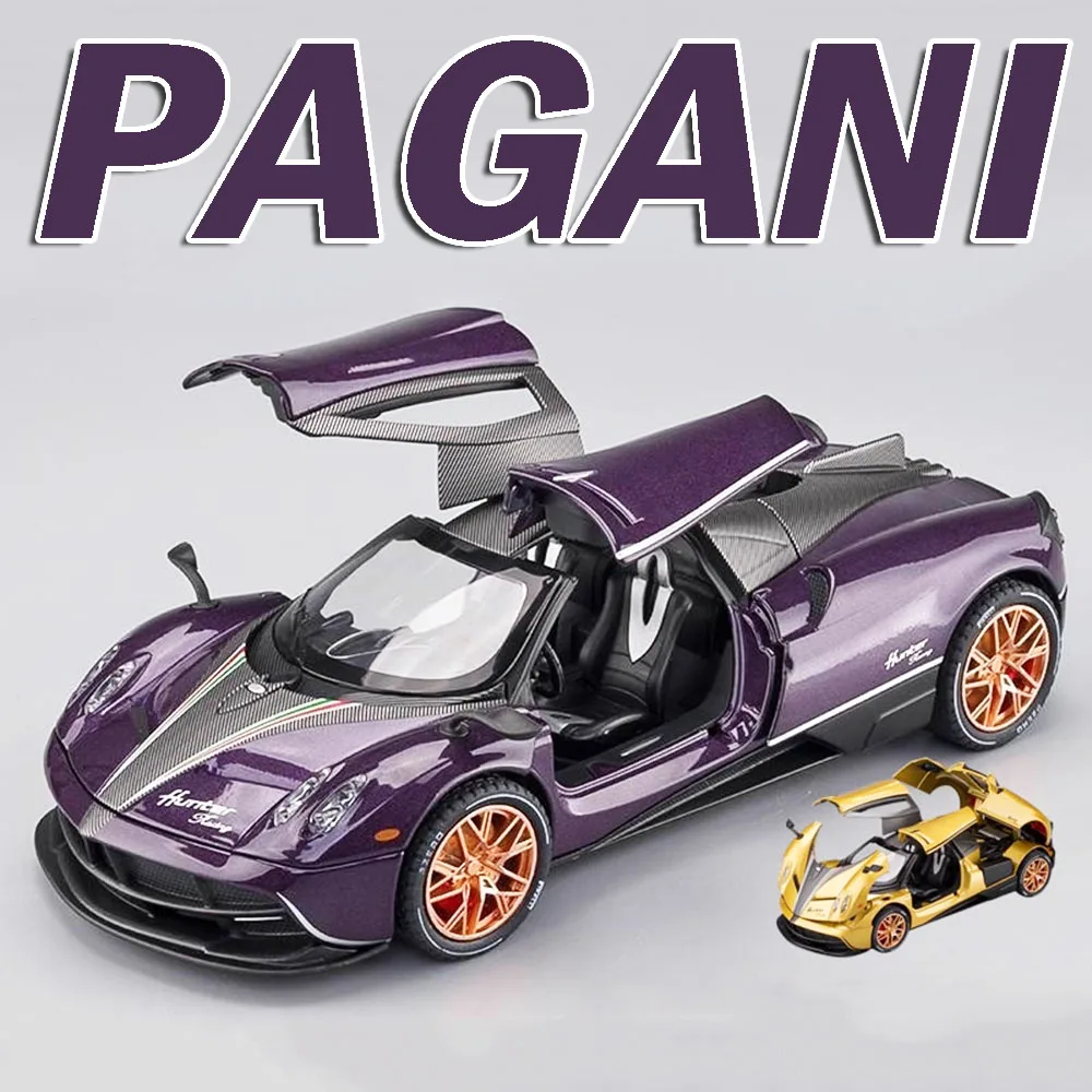 1:22 Pagani Huayra Dinastia Modello di auto sportiva Giocattoli Pressofuso in lega V12 GT Supercar Suono Luce Porte aperte Tirare indietro Ragazzi Regali