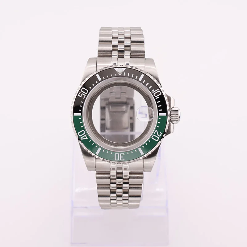 

40mm Diver Watch Case with Sapphire Crystals Oyster Bracelet Stainless Steel for Submariner Mod NH34 NH35 NH36 Movement