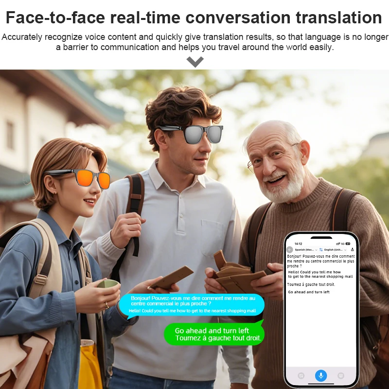 XIAOMI A11 gafas inteligentes AI Bluetooth traducción de llamadas de vídeo en varios idiomas control táctil gafas de sol deportivas de ciclismo ﻿