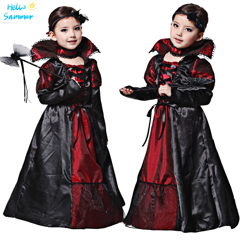 

Halloween Gothic Vampiress Cosplay Girls Vampire Costume Kids Girl Collection Halloween Christmas Purim Party Fancy Dress up