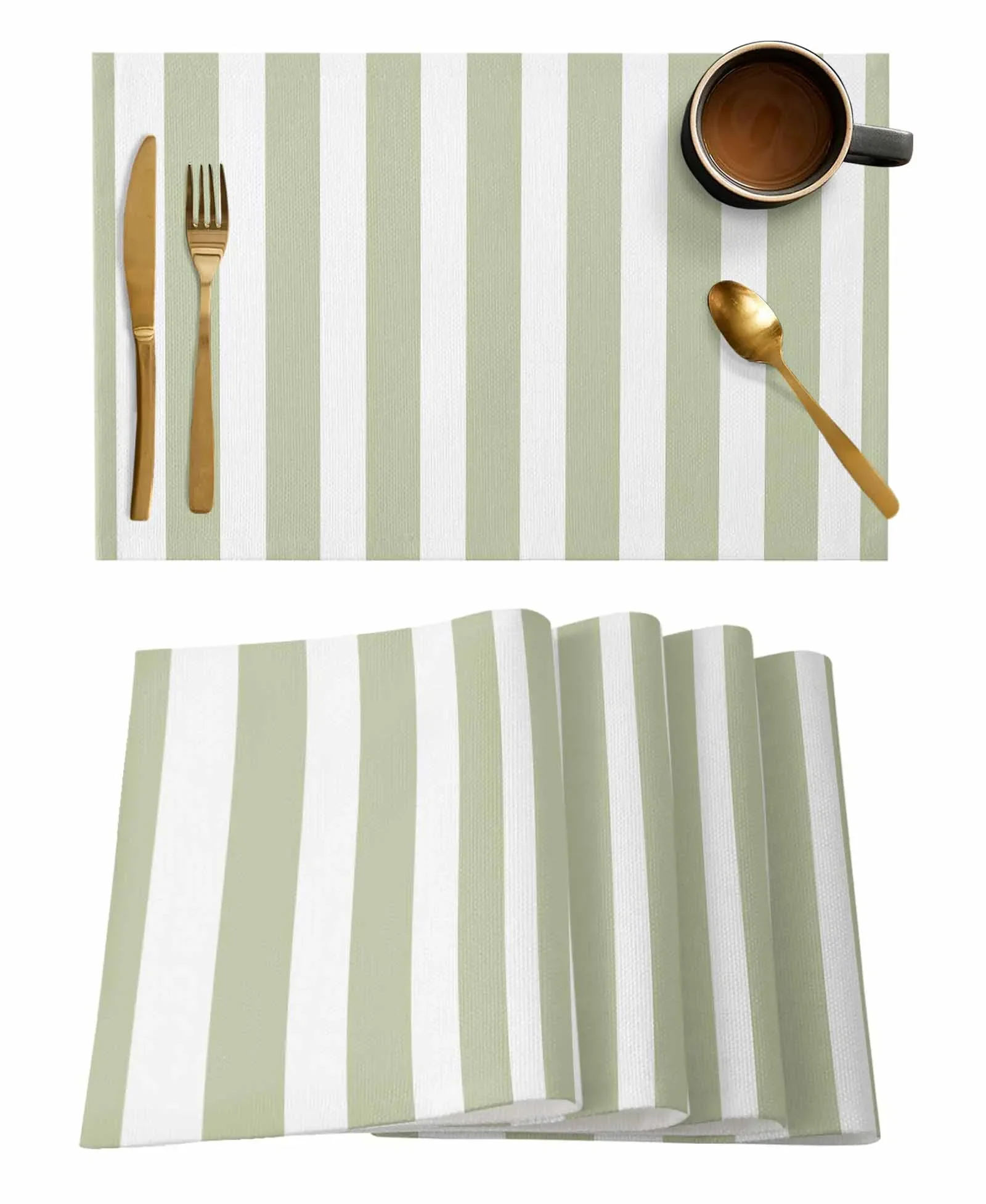 Striped Sage Green Table Runner Home Wedding Table Mat Centerpieces Decoration Dining Long Tablecloth