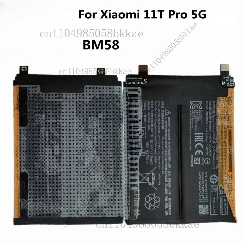 

Battery For Xiaomi 11T Pro 5G 11TPro BM58 Phone Battery 5000mAh In Stock Mobile Phone Batteries