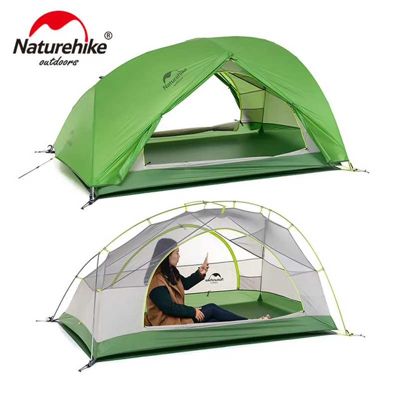 Naturehike-tienda de campaña Star River para 2 personas, carpa ultraligera de doble capa, impermeable, 20D/210T, senderismo, Trekking, viajes de mochilero