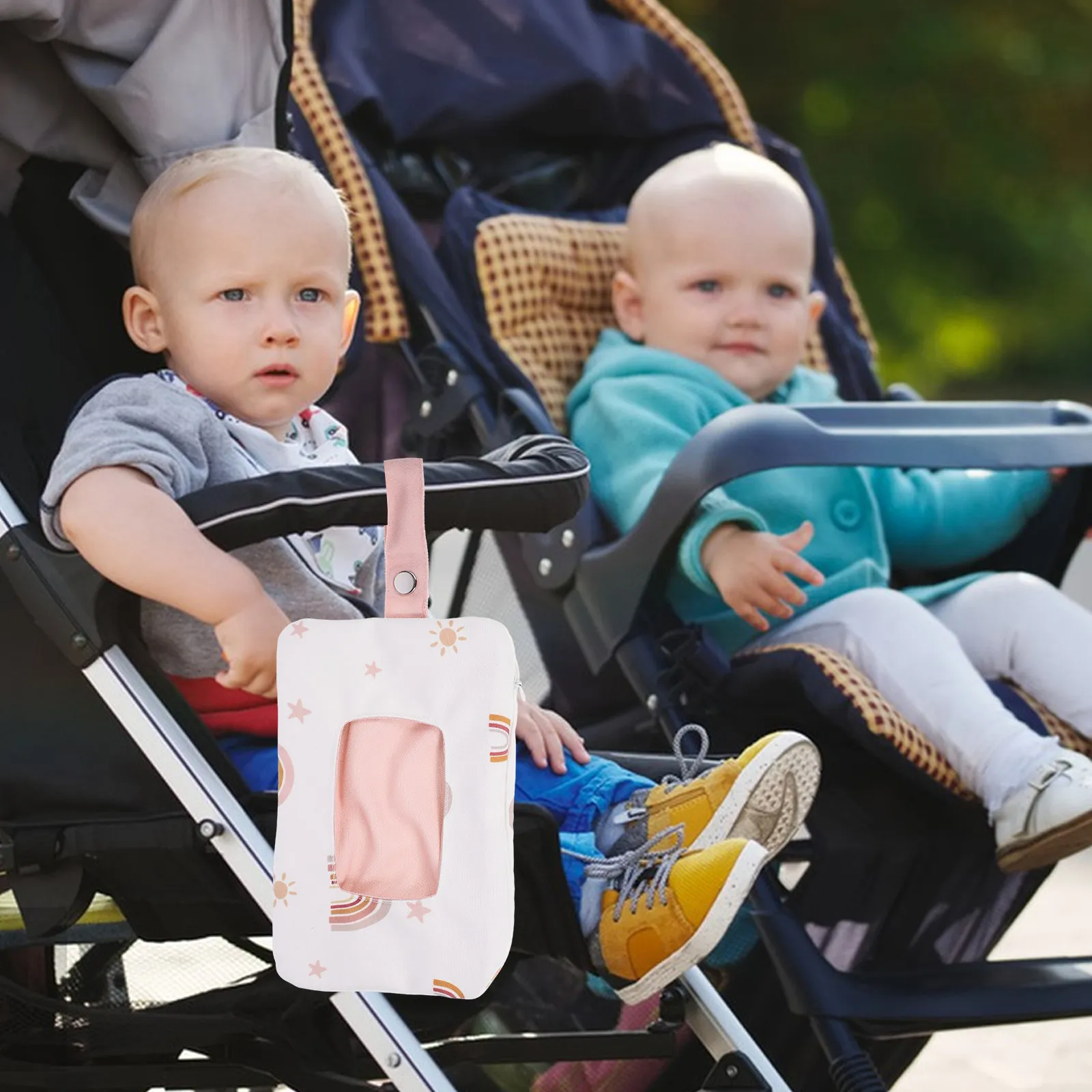 1pc Baby Wipes Storage Bag Foldable Portable Wet Tissue Dispenser Reusable Diaper Wipes Holder Hanging Pouch For Stroller Travel