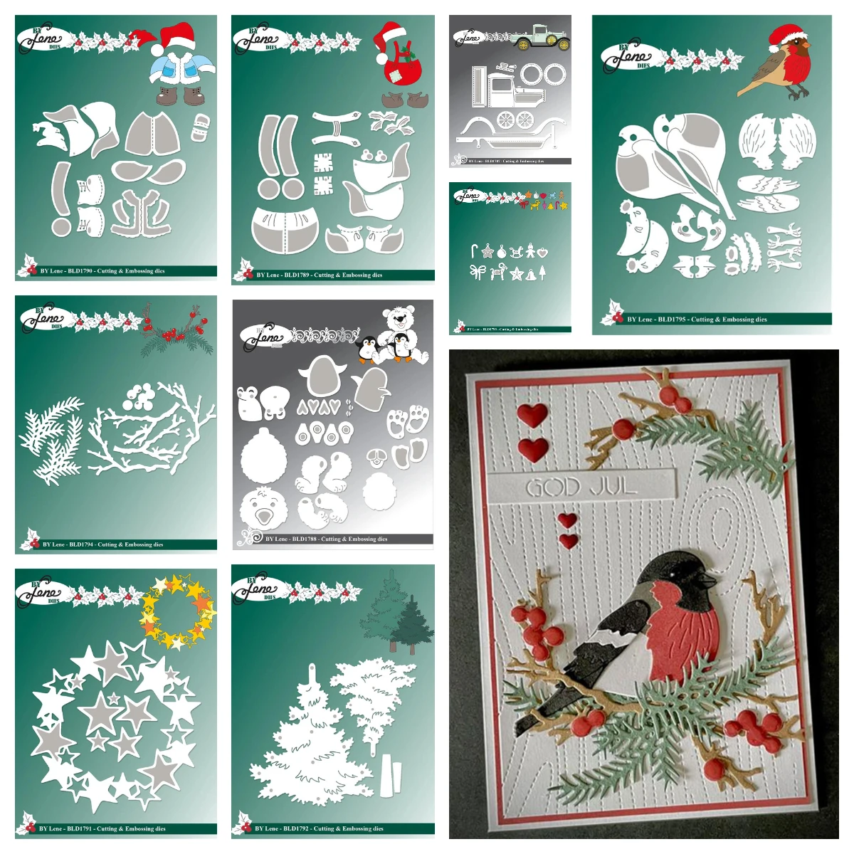 2025 New Dies Cut Christmas Tree Branches and Berries Robin Star Wreath Embossing Cutting Dies DIY Scrapbooking Greeting Card