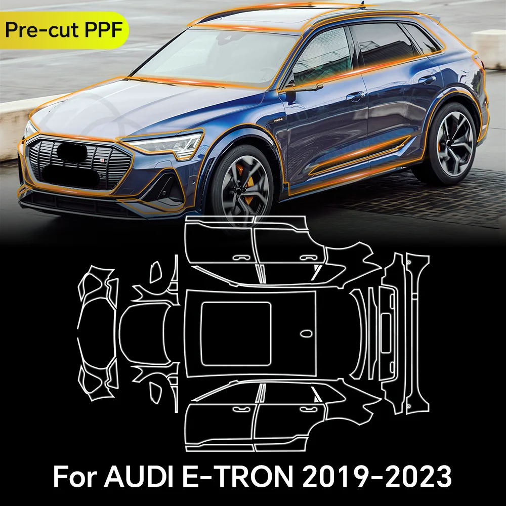 

For AUDI E-TRON 2019-2023 TPU Paint Protection Film Clear Bra Car Body Anti-scratch Pre-cut PPF Resistant Invisible Repairable