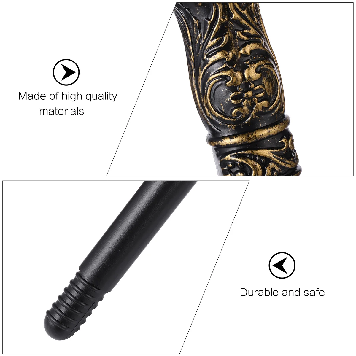 할로윈 코스튬 액세서리 우아한 드레스 지팡이 세 개의 섹션이 있는 이집트 홀로 파티 소품용