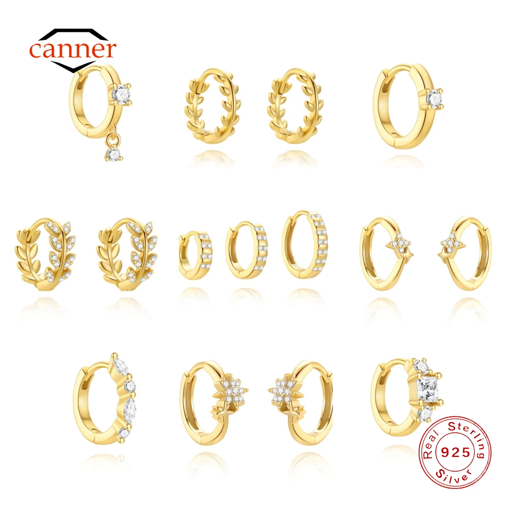 

CANNER 925 Sterling Silver Horse Eye Zircon Circle Hoop Earrings for Women Classic Geometric Lady Earrings Wedding Party Gifts