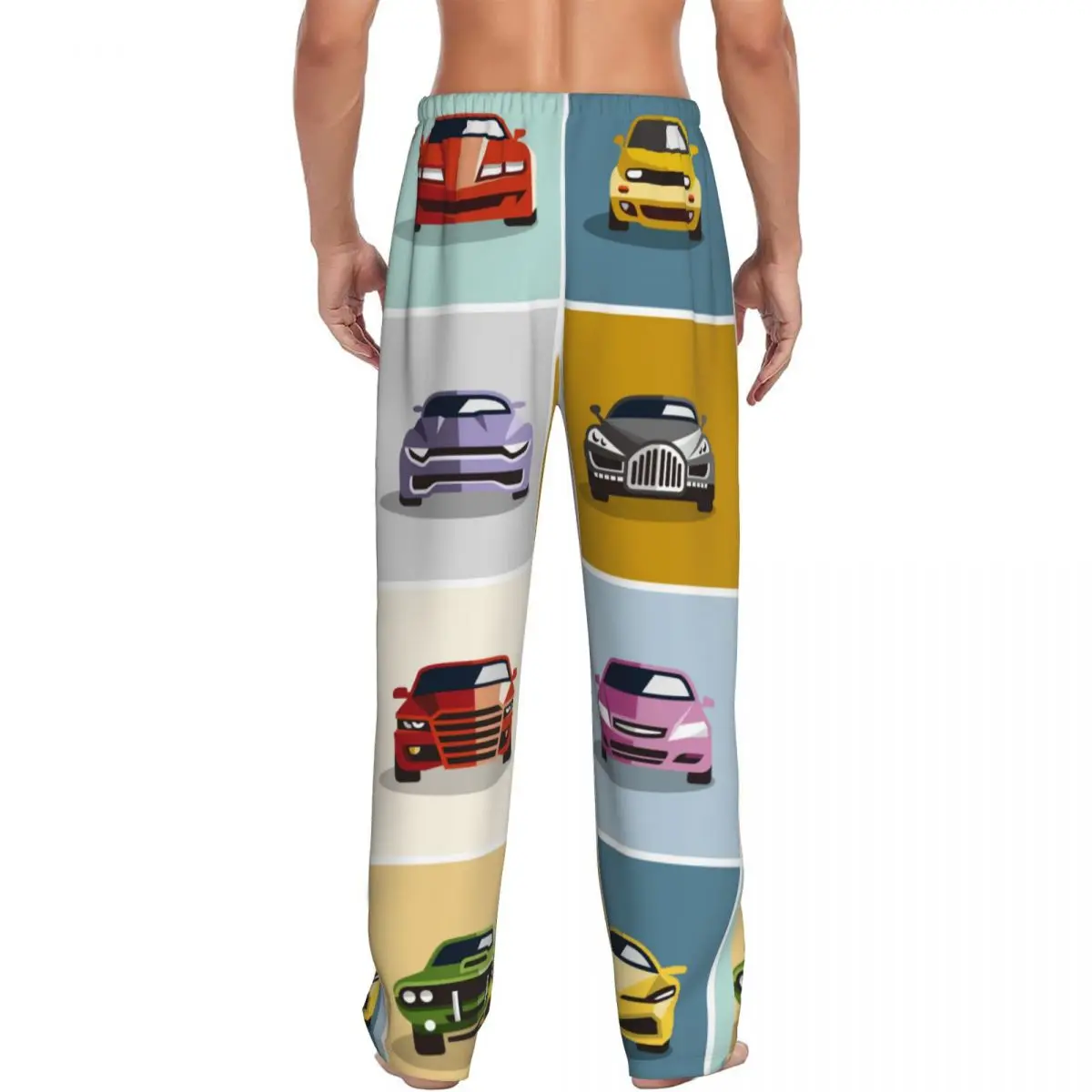 Pantalones de pijama con dibujos animados de coches para hombre, ropa de dormir masculina